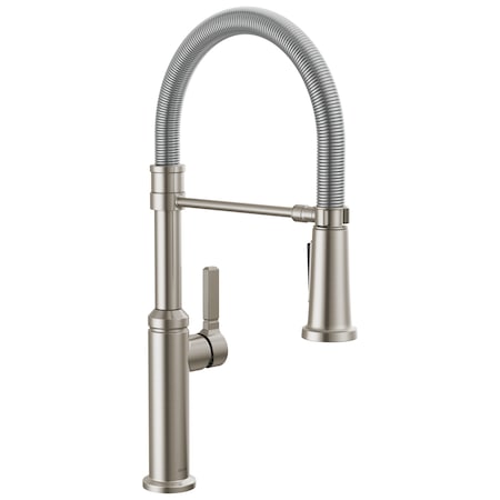 Delta Rhett Single Handle Pull-Down Kitchen Faucet With Spring Spout In Stainless 18829-SS-DST