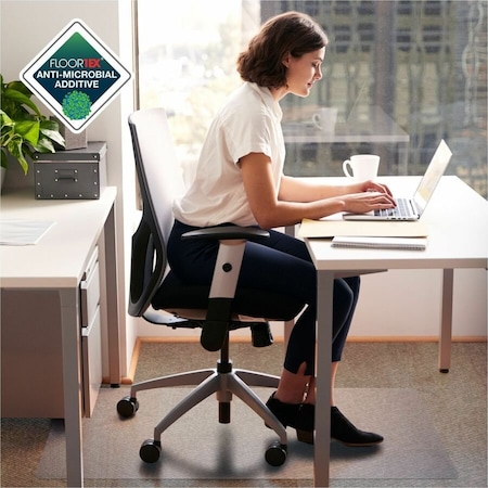 Floortex Chair Mat 36"x48", Rectangular Shape, Clear, for Carpet FRAB119026EV