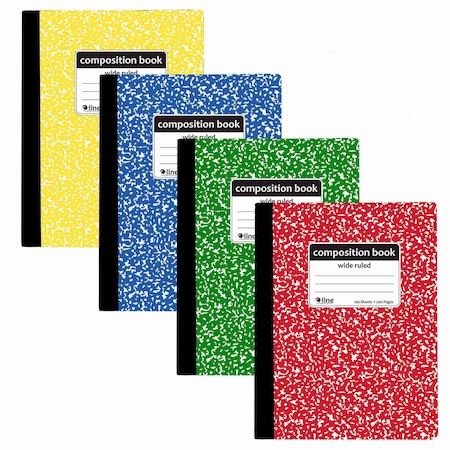 C-Line Products Composition Notebook, Wide Ruled, Marble Cover, Assorted Colors 22010