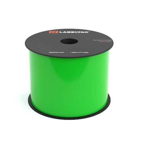 Labeltac LabelTac 4 and Pro Model High Performance 10-Year Vinyl Supply 3.5in x 150ft, Hi-Vis Green LT3522HP