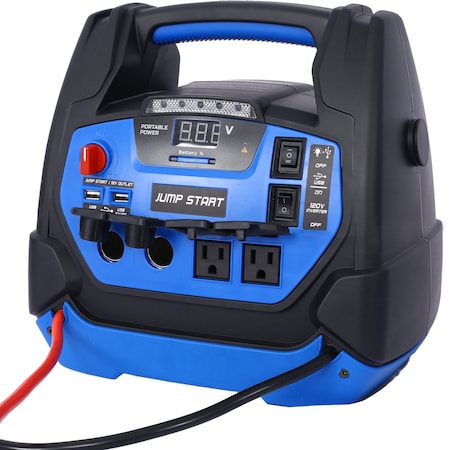 Edendirect Rechargeable Jump Starter - 1800 Amps with Air Compressor and AC, 12V DC, USB Power Station ED-W46582326