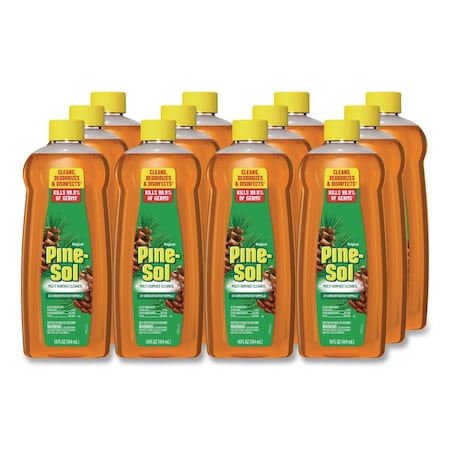 Pine-Sol Multi-Surface Cleaner Disinfectant Concentrated, Pine Scent, 14 oz Bottle, 12PK 60146CT