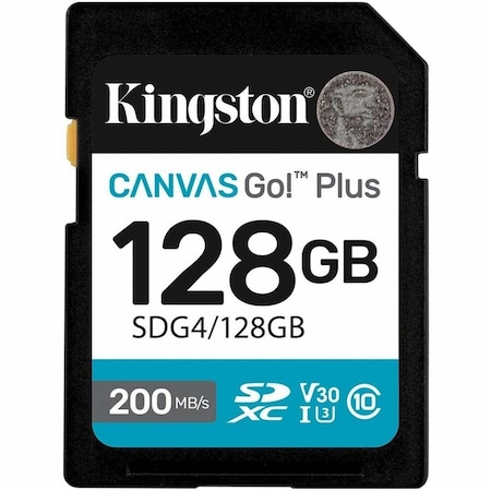 Kingston 128GB SDXC Canvas Go Plus Gen4 200MB/s C10 UHS-I U3 V30 SDG4/128GB
