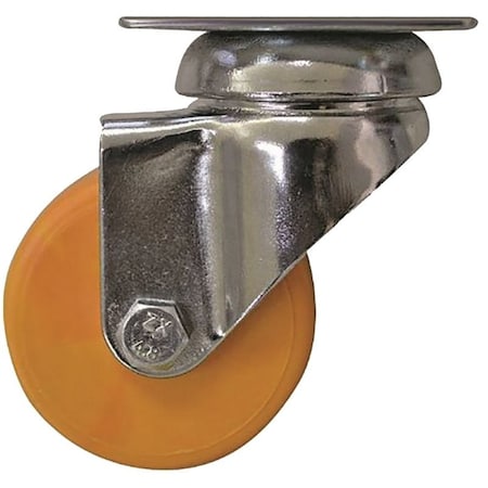 Shepherd Hardware Swivel Caster, 2 in Dia Wheel, Polyurethane Wheel, Yellow, 88 lb 6273