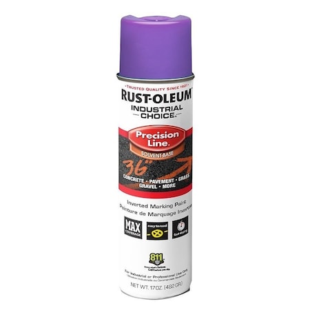 Industrial Choice Precision Line Inverted Marking Paint, Flat, Fluorescent Purple, 17 oz 1669838V