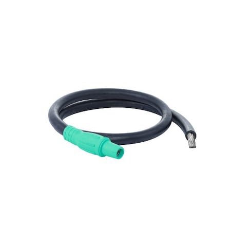 Power Assemblies Type W Pigtail 400A 4/0 AWG Series 16 Female Camlock to Tinned 6 ft, Green 40TW16006FTG