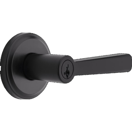 Kwikset Trafford Lever Entry Door Lock SmartKey with 6AL Latch and RCS Strike Matte Black Finish 740TDL-514S