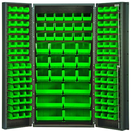 Quantum Storage Systems STORAGE CABINET W/132 GREEN BINS QSC-36GN