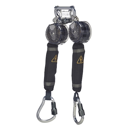 Msa Safety V-TEC Self Retracting Lifeline, Carabiner, Aluminum, 2 Leg(s), 400 lb Weight Capacity VTOHW-022-RD-AF