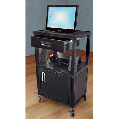 Skilledpower 44 Tall Jumbo Tuffy Cart Shelves - Black SK78225