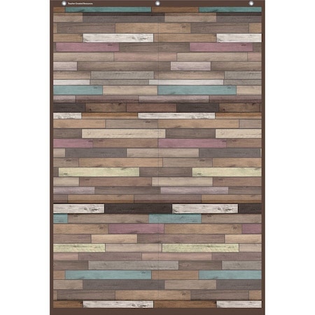 Teacher Created Resources Reclaimed Wood 6 Pocket Chart, Multi, 26 in W, 38 in H 20326