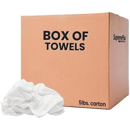 Supremeplus Terry White Bar Towels - 14 in x 17 in to 16 in x 19 in, 600 lbs. Pallet, 120 x 5 lbs. Boxes, 120PK SP-3258