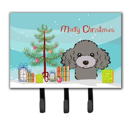 Carolines Treasures Christmas Tree and Silver Gray Poodle Leash or Key Holder BB1631TH68