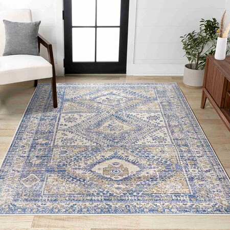 Jonathan Y Darija Ornate Geometric Medallion Blue 5 ft. x 8 ft. Area Rug MDP308C-5
