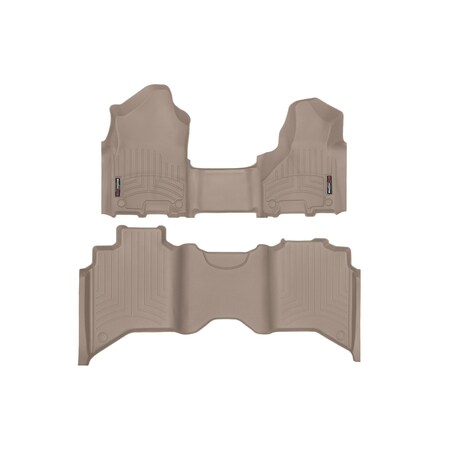 Weathertech Tan, Front and Rear Floorliners Over The Hump 4515711-4515456