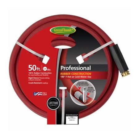 Teknor Apex 5/8 in ID x 50 ft L Water Hose, Rubber Tube, Red 8696GT-50