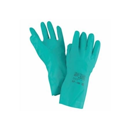 Alphatec Solvex 37-145 Nitrile Gloves, Gauntlet Cuff, Unlined, Size 10, Green, 11 mil, 12PK 012-37-145-10