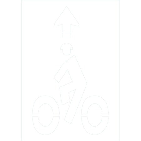 Lyle Man Riding Bike Symbol With Arrow, 32x48, Non-Reflective, None G-15733-NS_32x48