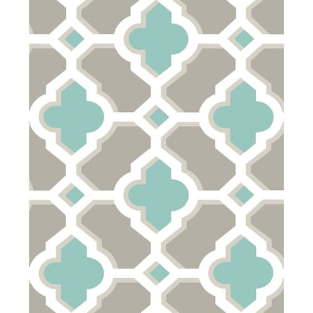 A-Street Prints Lido Turquoise Quatrefoil Wallpaper 2744-24123