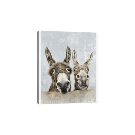 Homeroots Cute Donkeys Canvas Unframed Print Wall Art 398961
