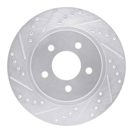 Dynamic Friction Co DFC Brake Rotor - Drilled and Slotted - Silver 631-54058L
