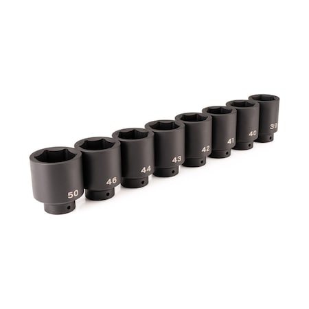 Tekton 1/2 Inch Drive Deep 6-Point Impact Socket Set, 8-Piece (39 - 50 mm) SID92009