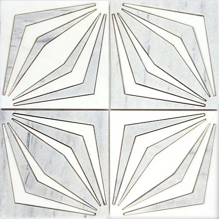Apollo Tile Artisana 12x12 in. Honed Dolomite, Ice Grey Starburst Mosaic Tile (5 sq ft/case) 5PK APLOTA88WHITEA