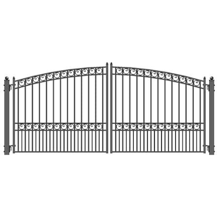 Tepee Supplies Paris Style Iron Wrought Dual Swing Driveway Gate TE3302946