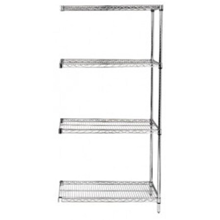 Betterbeds 4-Shelf Stainless Steel Wire Shelving Add-On Unit - 12 x 48 x 54 in. BE1135014