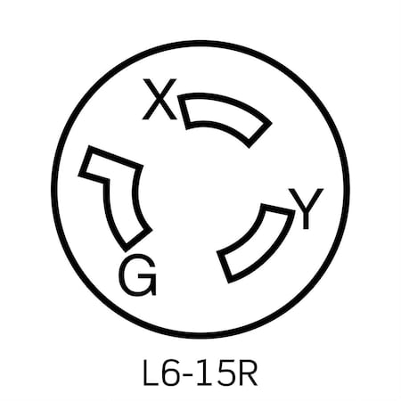 Leviton Watertight Locking Receptacle, L6-15R, 15 A, 250V AC, Single Phase, 2 Pole, Flush Mount, Yellow 65W49
