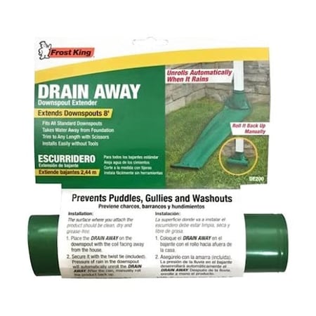 Frost King Gutter and Downspout, Green, 8 ft L DE200