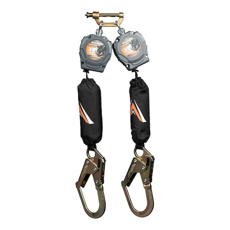 Malta Dynamics Wild Boar 6 ft Dual Self Retracting Lifeline-SRL with Rebar Hook, OSHA and ANSI Compliant C4103D