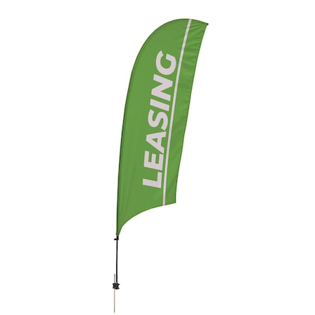 Showdown Displays 10.5 Ft  Value Razor Sail Sign Kit (Single-Sided With Value Spike Base) - Leasing Green 908110-008