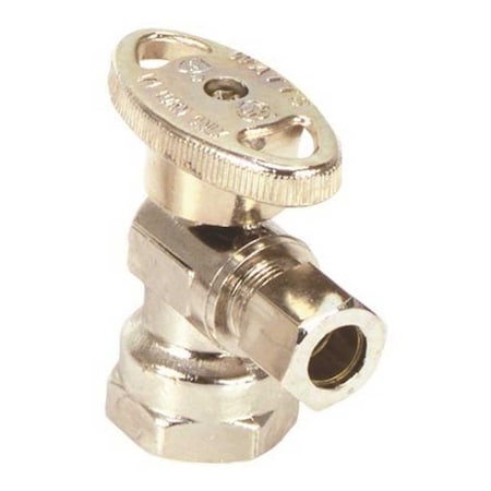 Durapro Angle Stop 1/4 Turn 3/8 in. FIP x 3/8 in. Compression, Lead Free Chrome NLT1331ARF