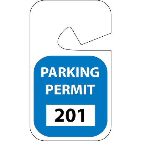 Nmc Rearview Mirror Hang Tag Blue, Pk100 PP14C