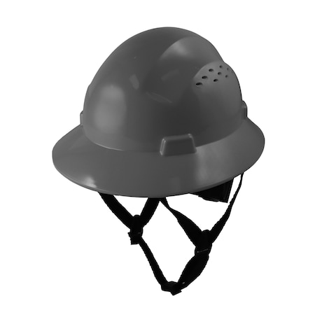 Ge Vented Hard Hat, HDPE, 4 Point Ratchet, Type 1, Class C, Gray GH328G