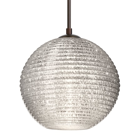 Besa Lighting Kristall 8 Cord Pendant, Glitter, Bronze Finish, 1x9W LED 1JT-4616GL-LED-BR