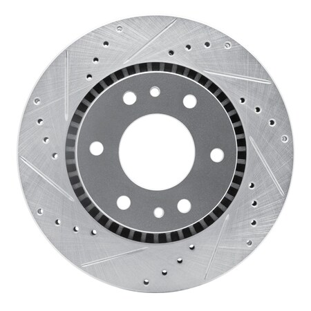 Dynamic Friction Co DFC Brake Rotor - Drilled and Slotted - Silver 631-48052L