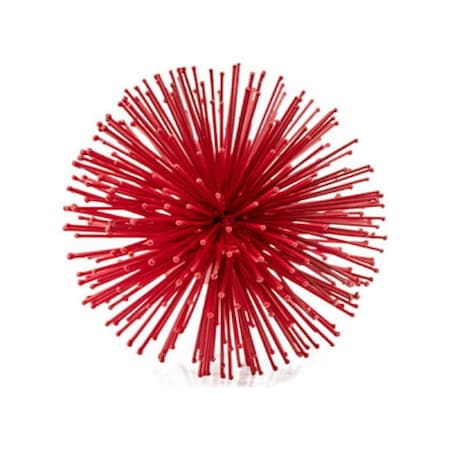 Homeroots 6" Red Metal Spiky Sphere 383774