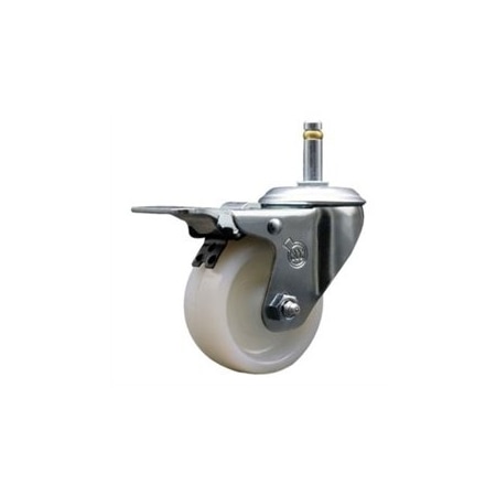 Service Caster 4'' Nylon Wheel Swivel 7/16'' Grip Ring Stem Caster Total Lock Brake SCC-GRTTL20S414-NYS-716138