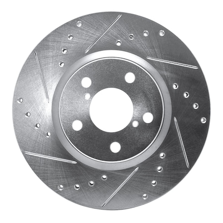 Dynamic Friction Co DFC Brake Rotor - Drilled and Slotted - Silver 631-13039L
