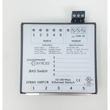 Contemporary Controls 5-Port 10/100 Building Automation Switch EIBA5-100T/R