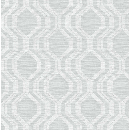A-Street Prints Burton Pewter Modern Ogee Wallpaper 4141-27101