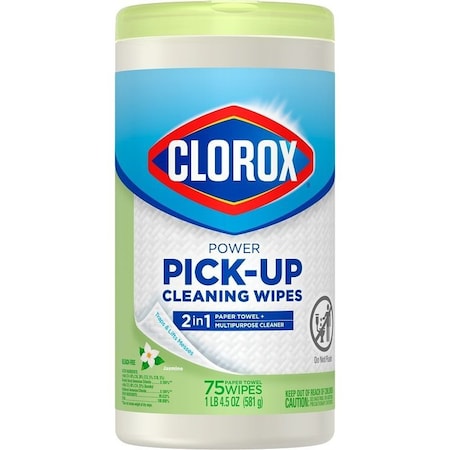 Clorox Multi-Purpose Towel Wipes, 4-1/4 in L, 4-1/4 in W, Jasmine, Paper 32579
