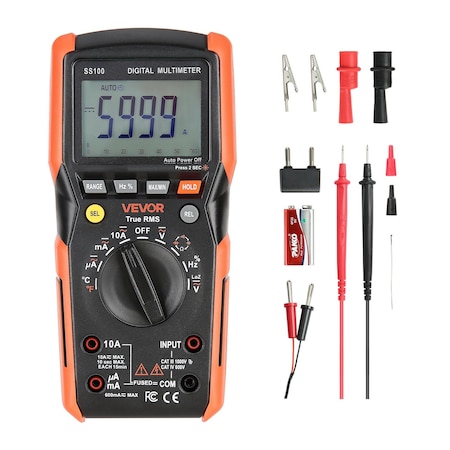 Vevor Digital Multimeter 6000-Count TRMS Voltmeter Current Tester Auto-Ranging SS100