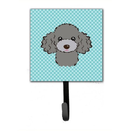 Carolines Treasures Checkerboard Blue Silver Gray Poodle Leash and Key Holder BB1197SH4