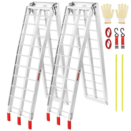 Vevor Aluminum Ramp 1500 LBS Foldable Loading Ramps for Pickup Trucks Bed 2 PCS, 2PK ATV-002-1