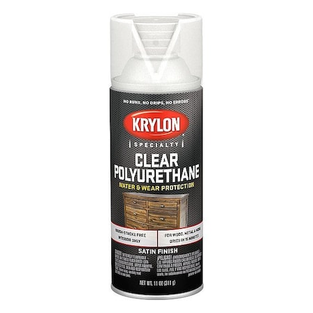 Krylon Industrial Spray Paint, Clear, Satin, Solvent, 12 oz K07006777