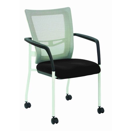 Office Star Products 8840W ProGrid Mesh Back Visitors Chair, White/Black 8840W-3M