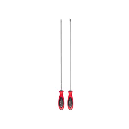 Tekton Phillips and Slotted Screwdriver Set, 18 IN Shanks, 2-Piece, #2, 6.5 mm DWZ90004